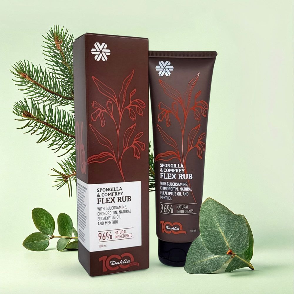 Бальзам для тіла Spongilla & Comfrey FLEX RUB з глюкозаміном, хондроїтином Бальзам для тіла Spongilla & Comfrey FLEX RUB з глюкозаміном, хондроїтином